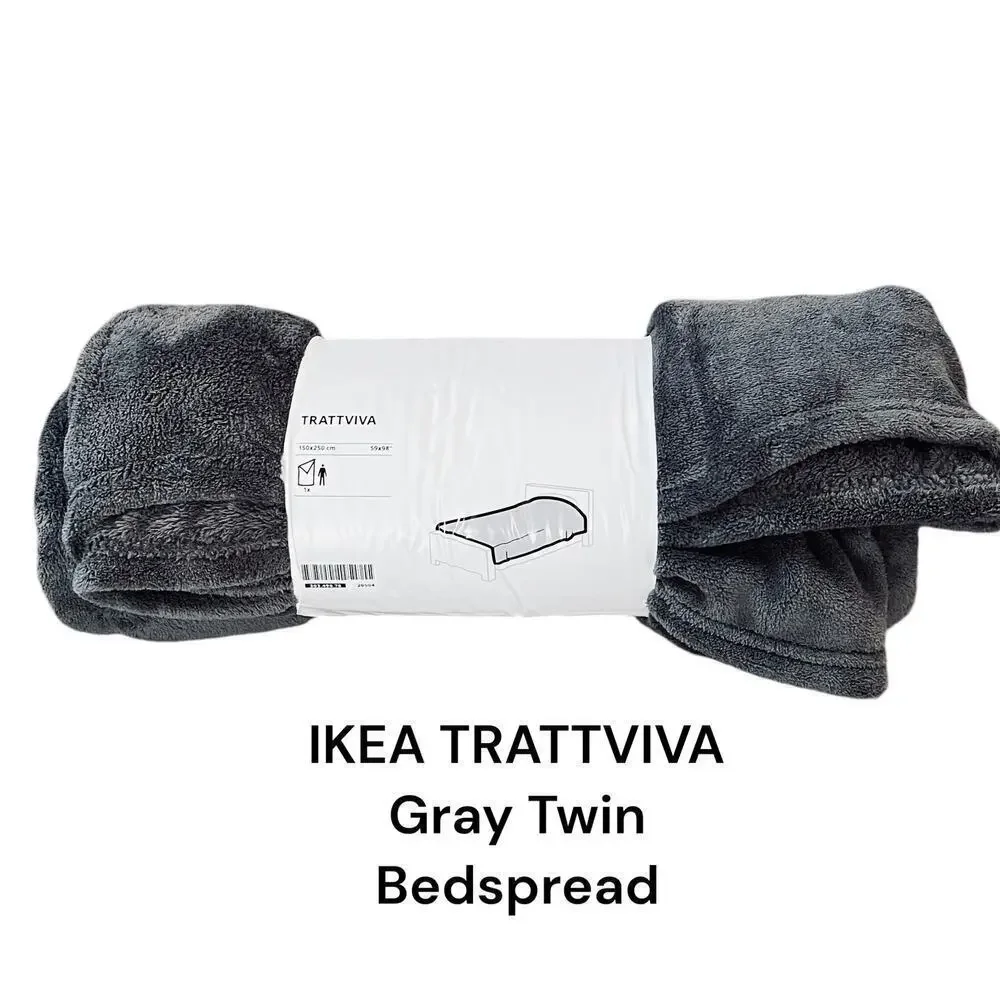 IKEA TRATTVIVA Twin Gray Bedspread 59